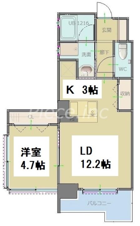ラグレース天六の間取り