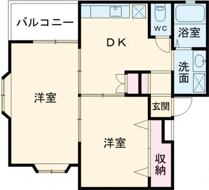 栃木県栃木市野中町(アパート)の賃貸物件の間取り