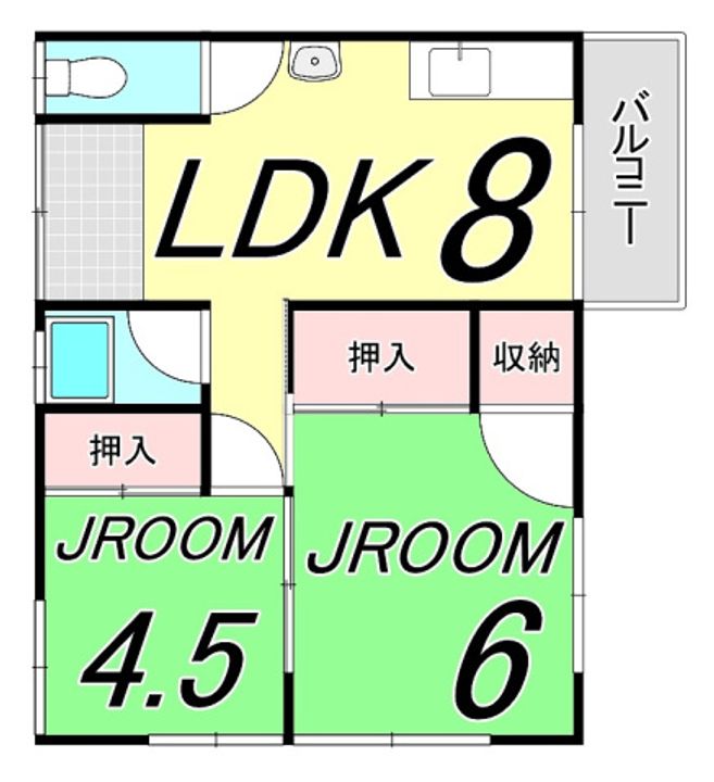 広島県広島市中区吉島東1(アパート)の賃貸物件の間取り