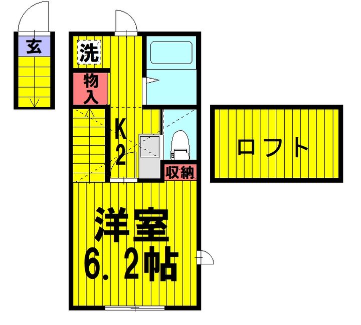 埼玉県草加市旭町5(アパート)の賃貸物件の間取り
