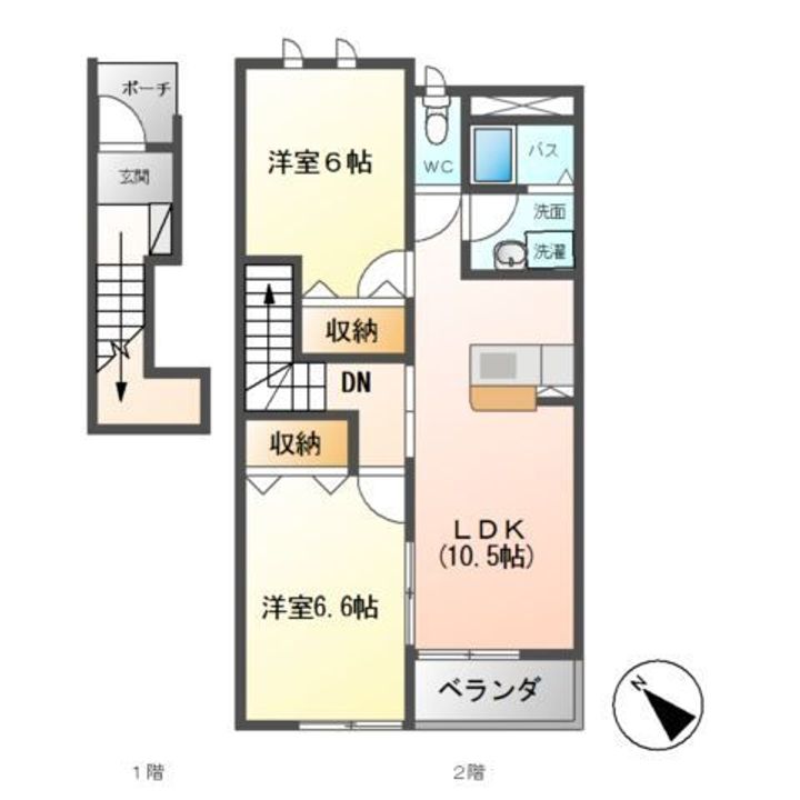 栃木県栃木市平井町(アパート)の賃貸物件の間取り