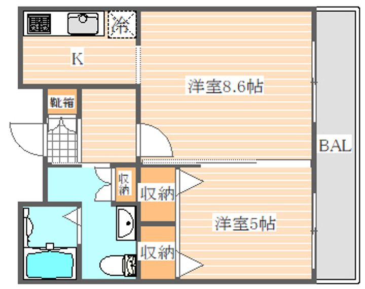 リアンシエルブルー東比恵の間取り