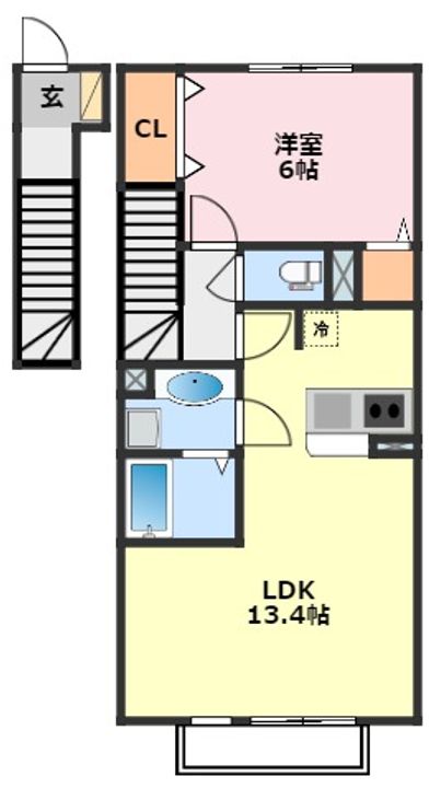千葉県柏市若葉町(アパート)の賃貸物件の間取り