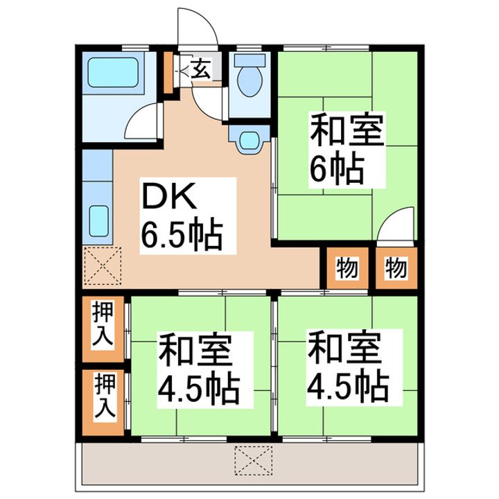 団四郎ハイツの間取り
