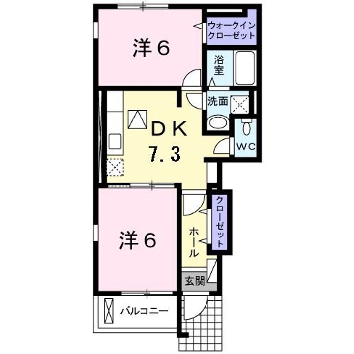福島県いわき市平北白土字宮前(アパート)の賃貸物件の間取り