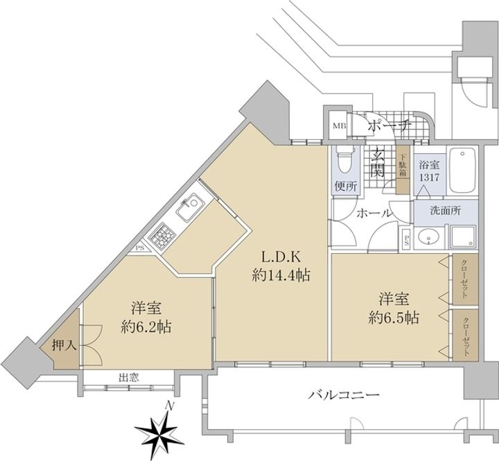 サングレート博多駅南センターステージの間取り