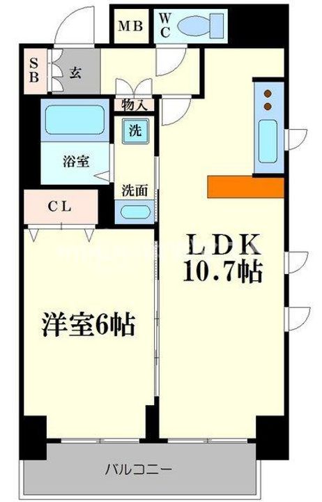 大阪府大阪市西区江之子島1(マンション)の賃貸物件の間取り