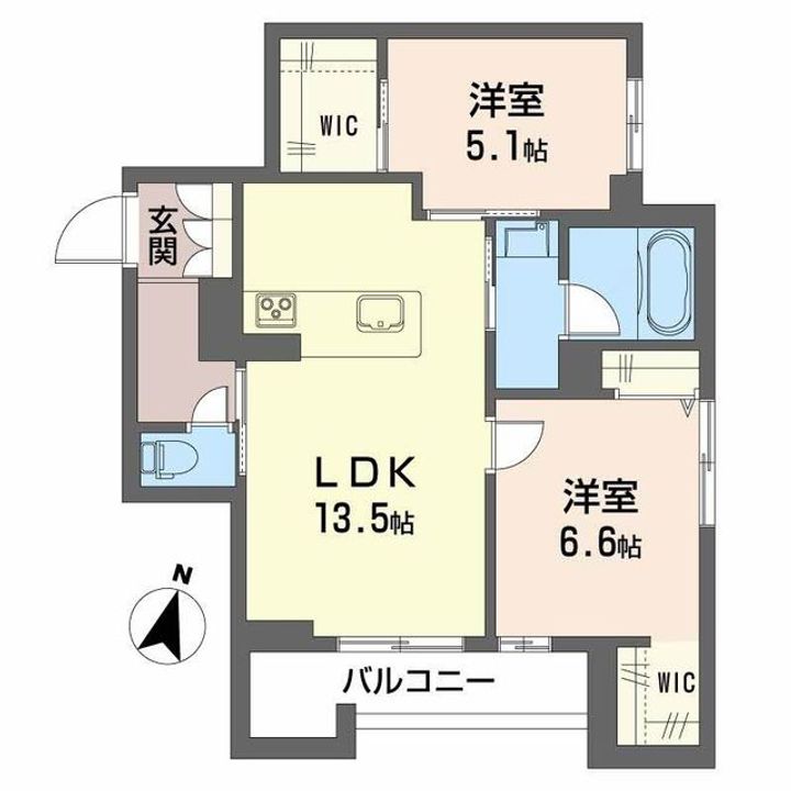 仮称:笹口2丁目シャーメゾンの間取り