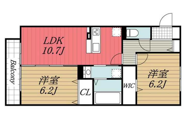 千葉県千葉市中央区宮崎町(アパート)の賃貸物件の間取り