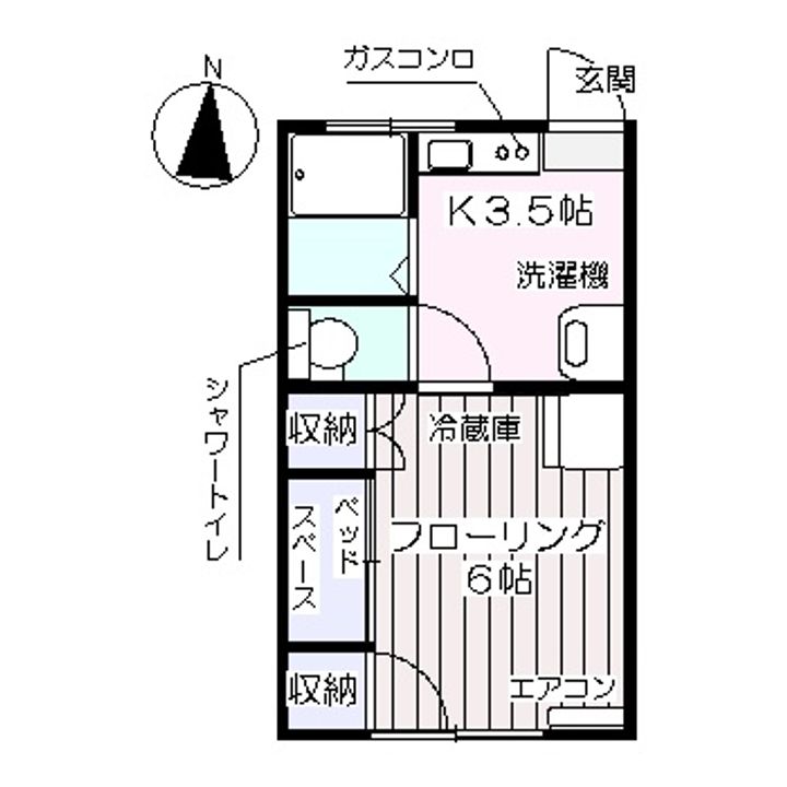 福島県郡山市田村町徳定字下河原(アパート)の賃貸物件の間取り