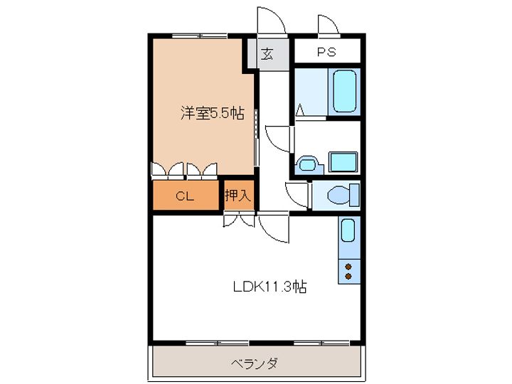 岐阜県各務原市川島緑町4(アパート)の賃貸物件の間取り