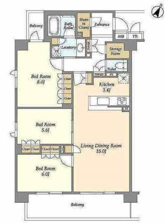 埼玉県さいたま市南区白幡5(マンション)の賃貸物件の間取り