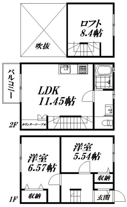 静岡県浜松市浜名区於呂(一戸建)の賃貸物件の間取り