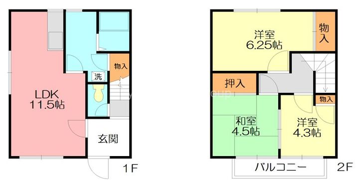 神奈川県足柄上郡大井町上大井(アパート)の賃貸物件の間取り