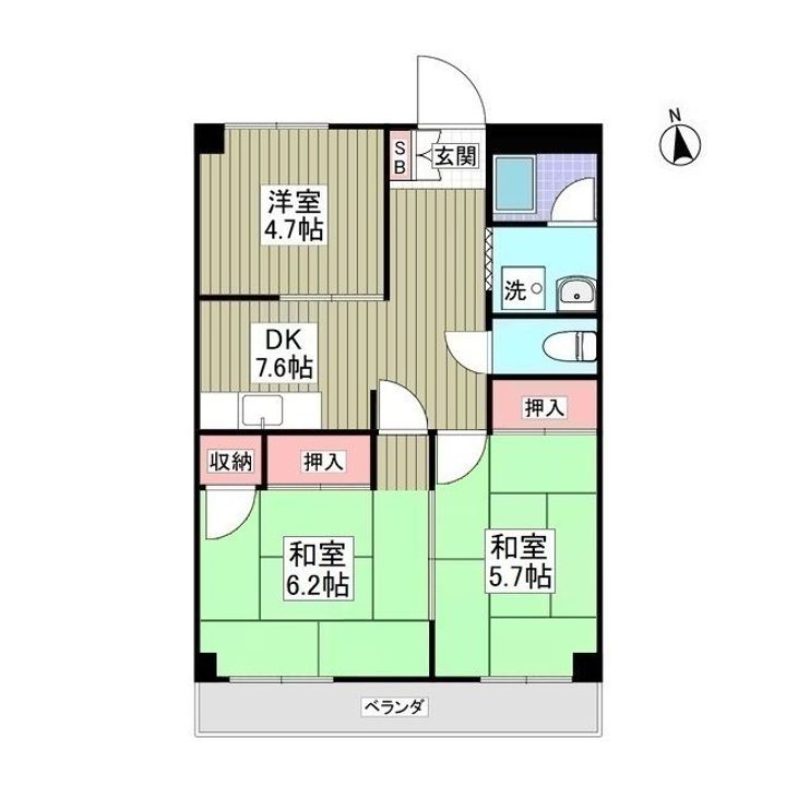 群馬県邑楽郡大泉町坂田4(マンション)の賃貸物件の間取り