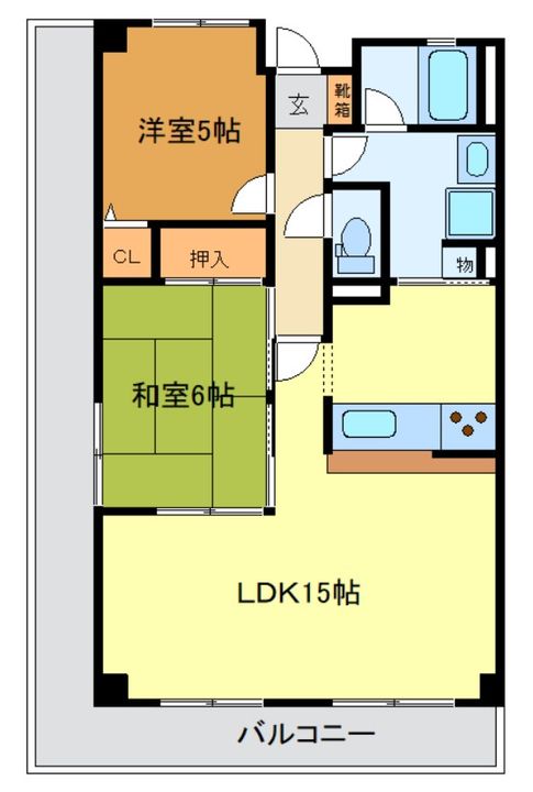 大阪府柏原市大県4(マンション)の賃貸物件の間取り