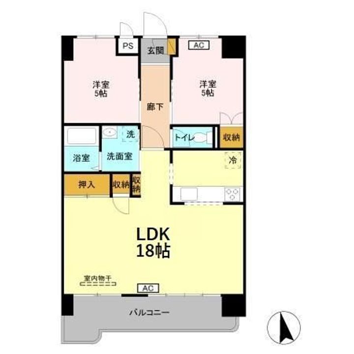 栃木県小山市本郷町2(マンション)の賃貸物件の間取り