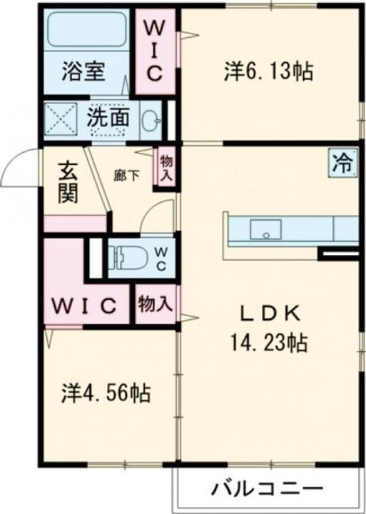 大阪府大阪狭山市池尻自由丘3(アパート)の賃貸物件の間取り