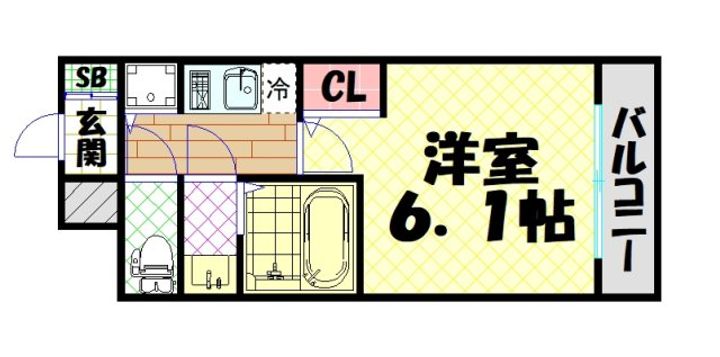 プレサンスOSAKA DOMECITY ワンダーの間取り