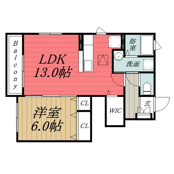 千葉県千葉市緑区おゆみ野中央8(アパート)の賃貸物件の間取り