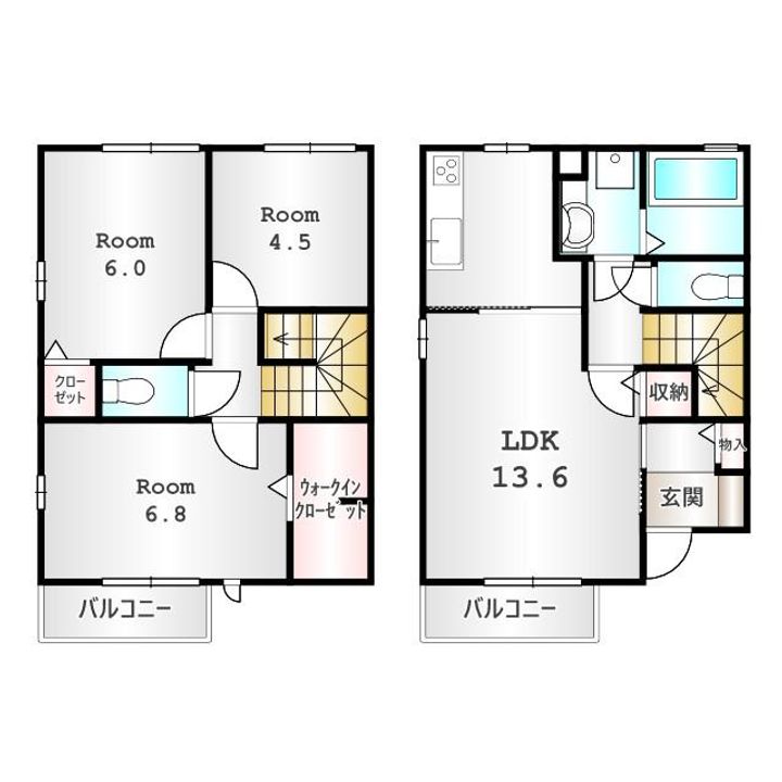群馬県高崎市貝沢町(アパート)の賃貸物件の間取り