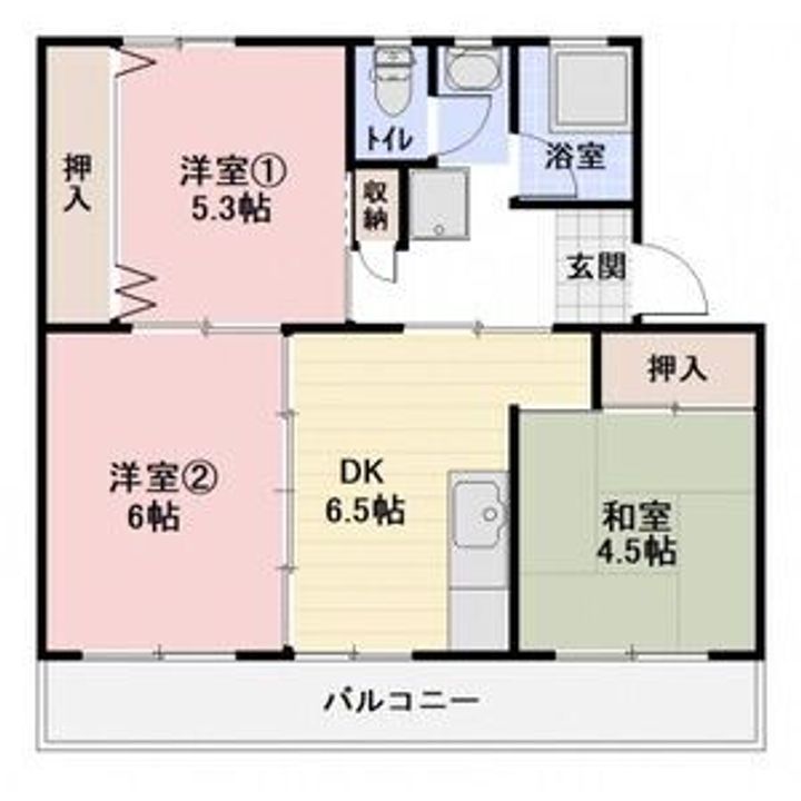 リバーサイドハイツ丸山Bの間取り