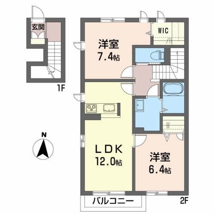 福島県いわき市平塩字宮前(アパート)の賃貸物件の間取り