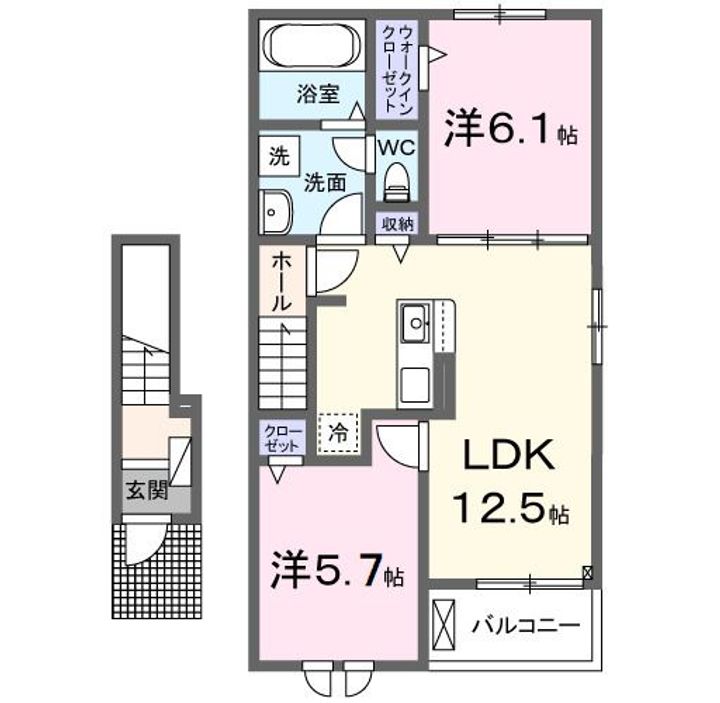 埼玉県狭山市広瀬1(アパート)の賃貸物件の間取り