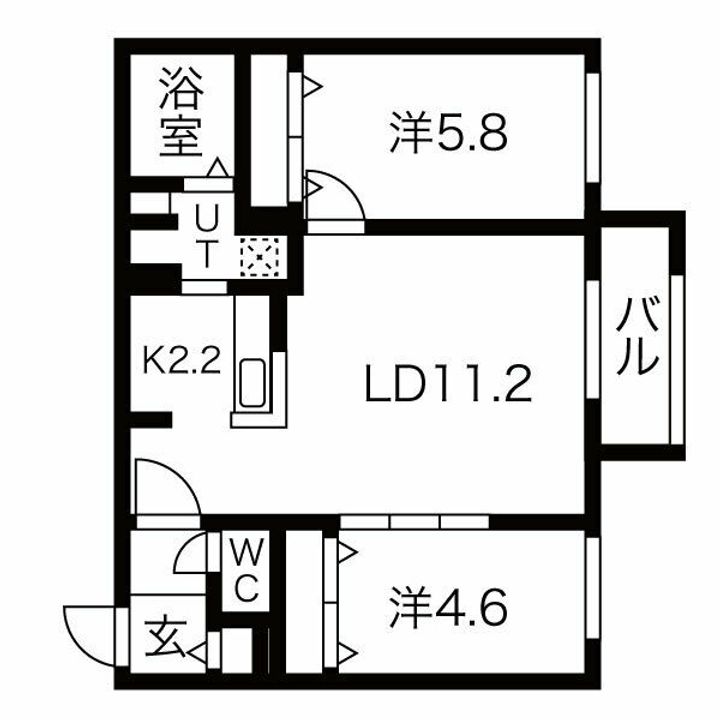 北海道札幌市西区琴似三条5(マンション)の賃貸物件の間取り