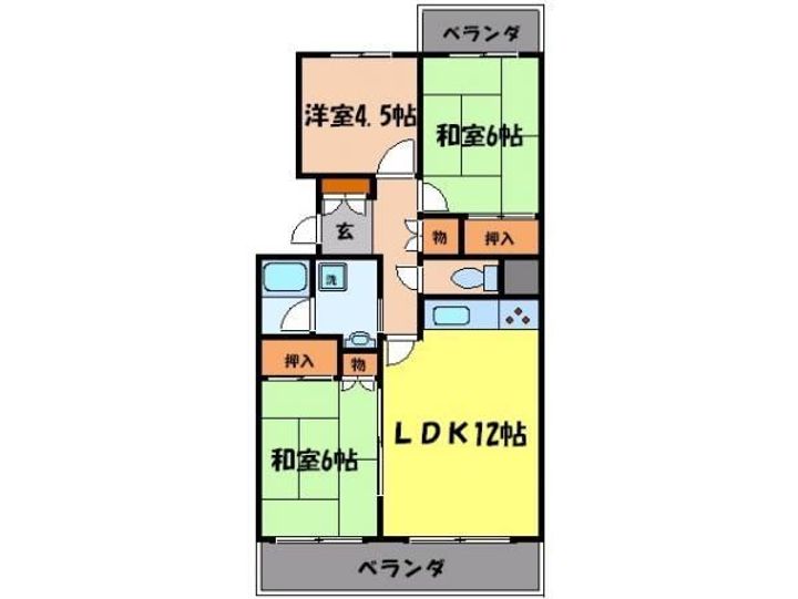 大阪府箕面市小野原東5(マンション)の賃貸物件の間取り
