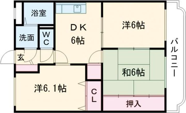 栃木県下都賀郡壬生町通町(マンション)の賃貸物件の間取り