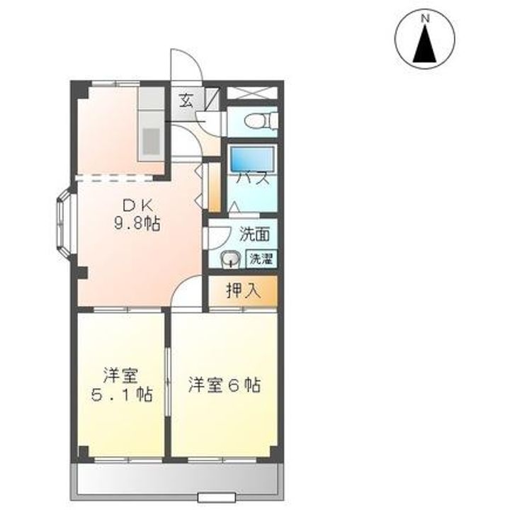 愛知県高浜市二池町4(アパート)の賃貸物件の間取り