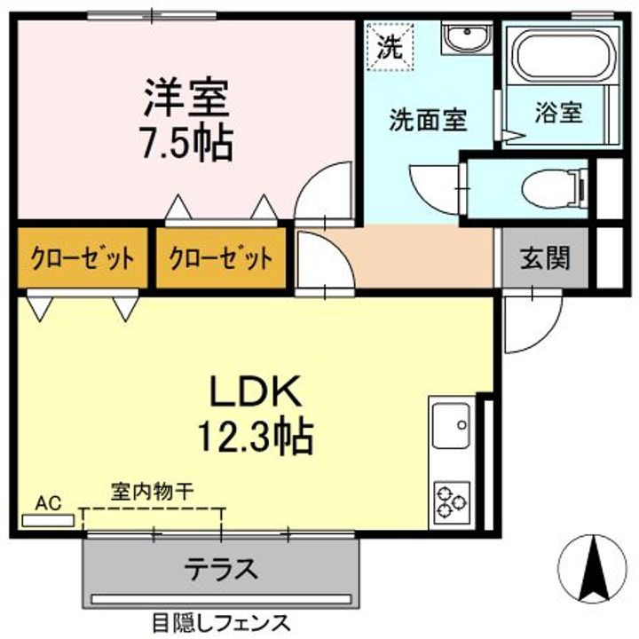 福島県郡山市笹川1(アパート)の賃貸物件の間取り