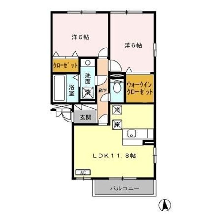 群馬県高崎市浜尻町(アパート)の賃貸物件の間取り