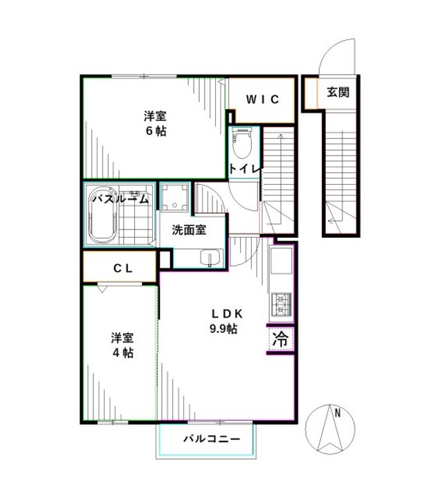 東京都杉並区松ノ木2(アパート)の賃貸物件の間取り