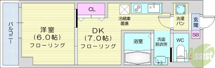 アスコット鉄砲町2の間取り