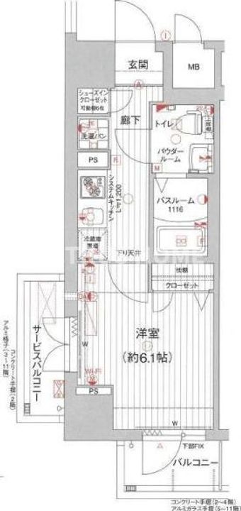 大阪府大阪市天王寺区大道3(マンション)の賃貸物件の間取り