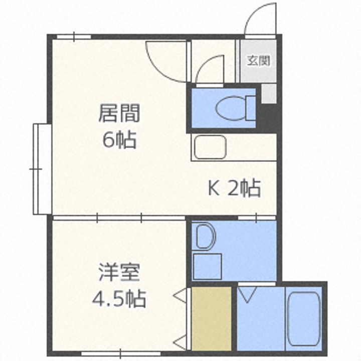 北海道札幌市中央区南六条西12(アパート)の賃貸物件の間取り
