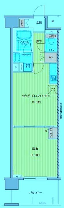 神奈川県横浜市港北区新横浜3(マンション)の賃貸物件の間取り