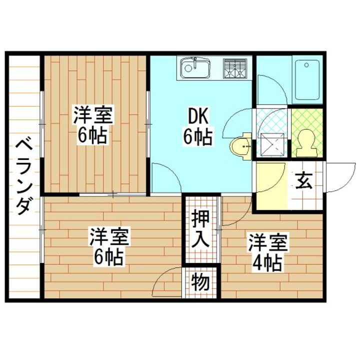 宮崎県都城市早鈴町(アパート)の賃貸物件の間取り