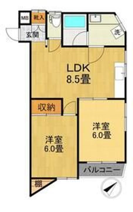 メゾンドラルブルの間取り