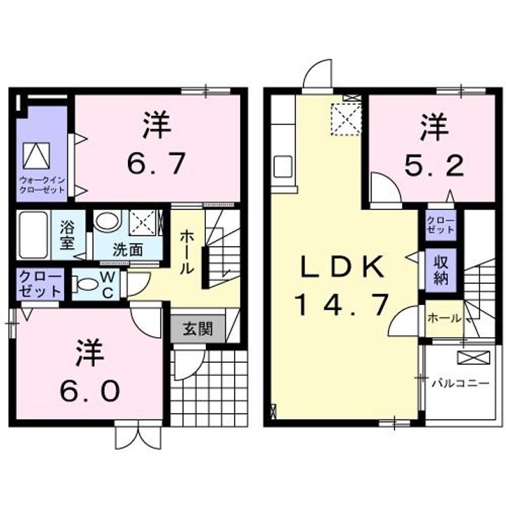 ブリーゼ豊岡Bの間取り