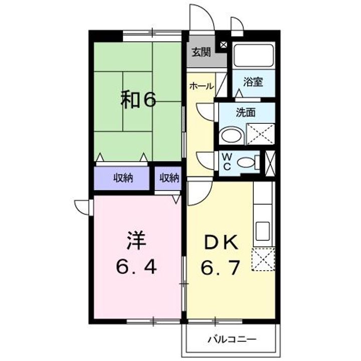 栃木県鹿沼市東町1(アパート)の賃貸物件の間取り
