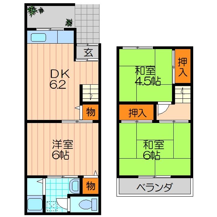 大阪府門真市下島町(一戸建)の賃貸物件の間取り