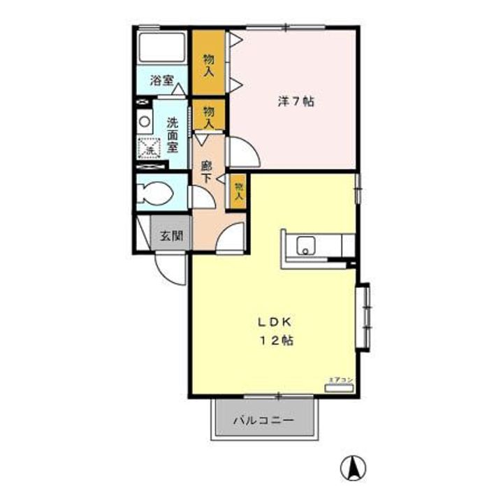 栃木県栃木市岩舟町静(アパート)の賃貸物件の間取り