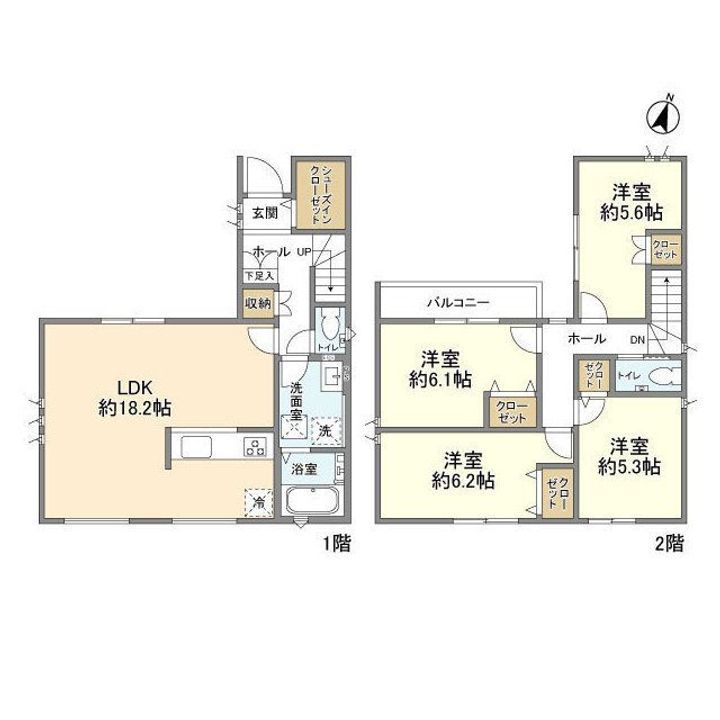 埼玉県さいたま市岩槻区本丸1(一戸建)の賃貸物件の間取り
