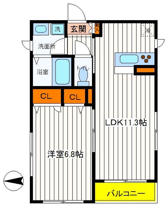 東京都立川市高松町3(マンション)の賃貸物件の間取り
