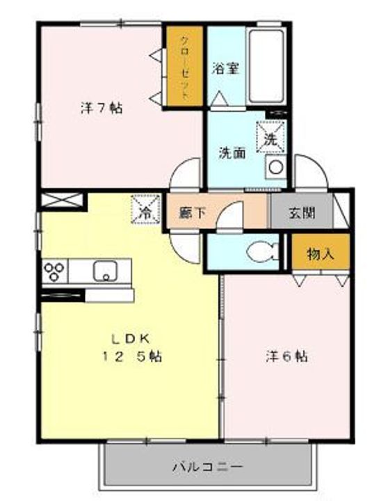 愛知県名古屋市緑区黒沢台1(アパート)の賃貸物件の間取り