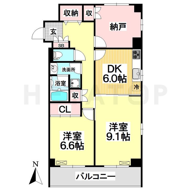 愛知県名古屋市瑞穂区汐路町2(マンション)の賃貸物件の間取り