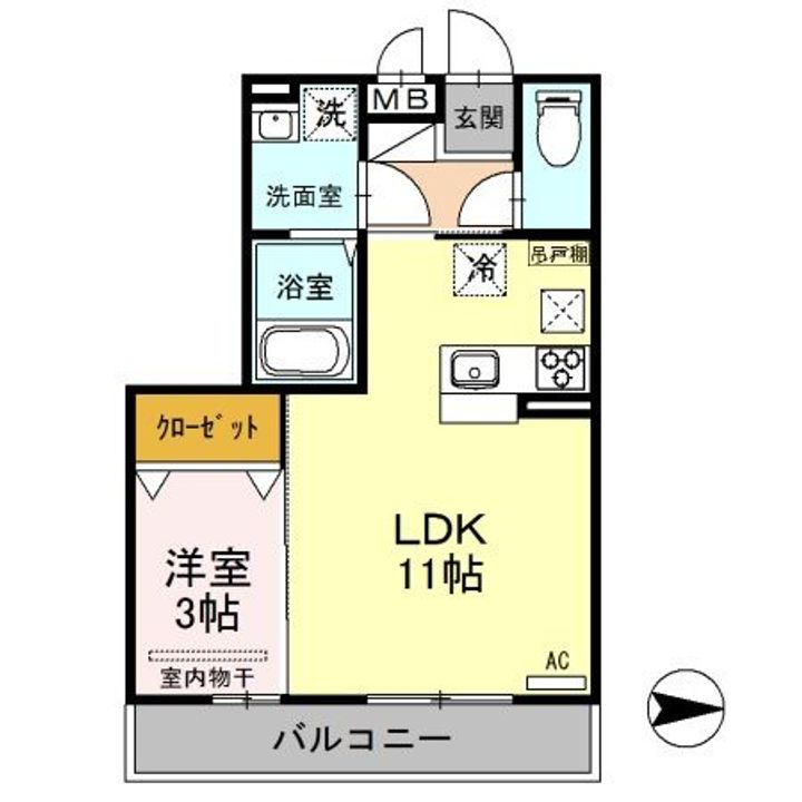 新潟県長岡市四郎丸3(アパート)の賃貸物件の間取り